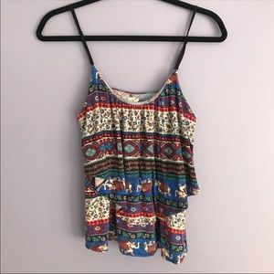 Vintage Style Printed Tank Top